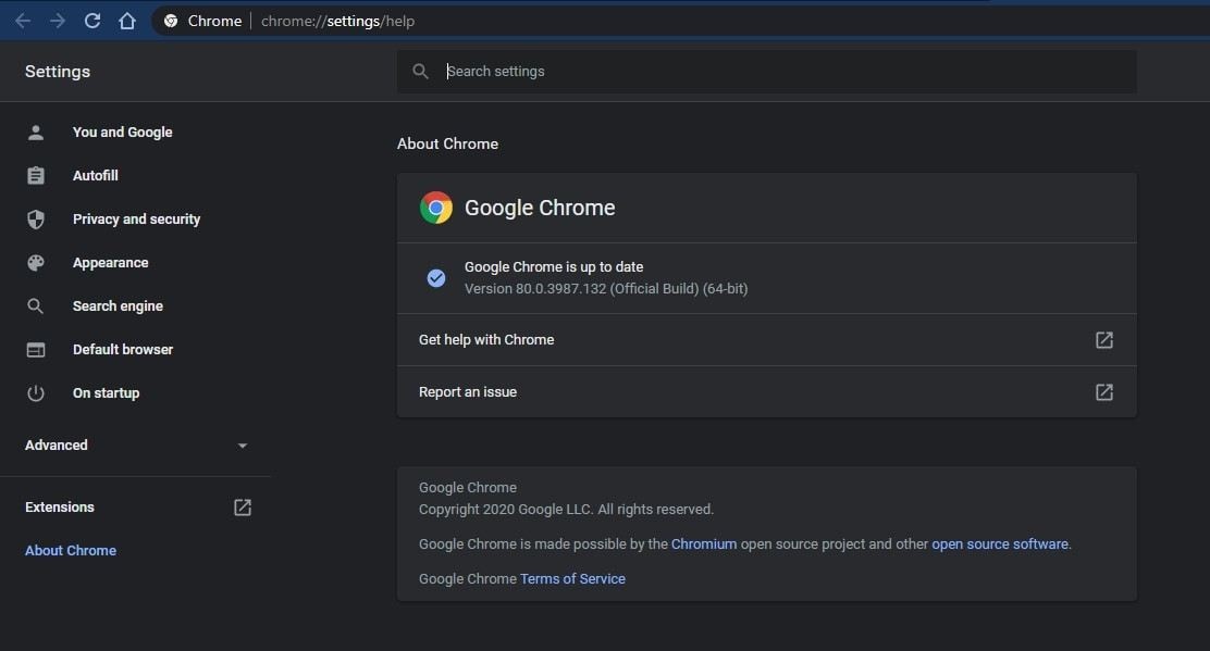 Google Chrome schwarzer Bildschirm 8