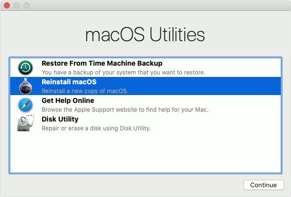 reinstallazione MacOS