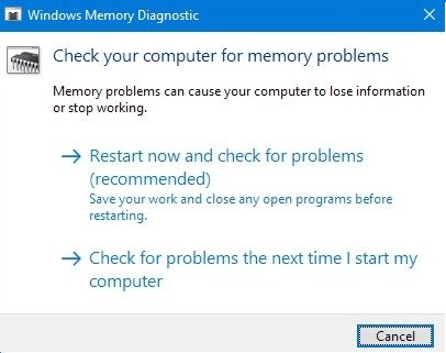 memory management bsod memory diagnostics tool