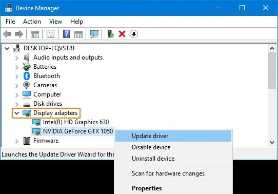 fix display driver command prompt