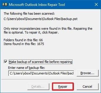 outlook inbox repair tool 2
