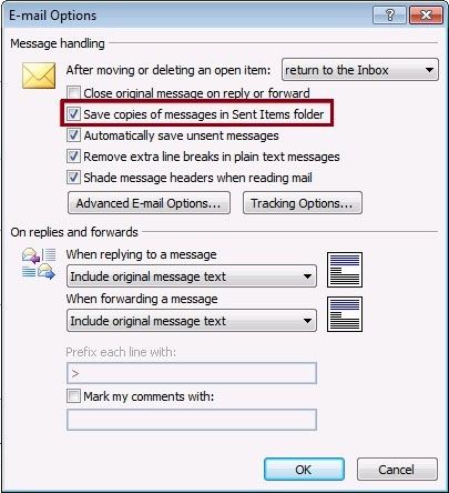 save copies outlook 2007