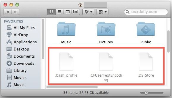 See hidden files on Mac