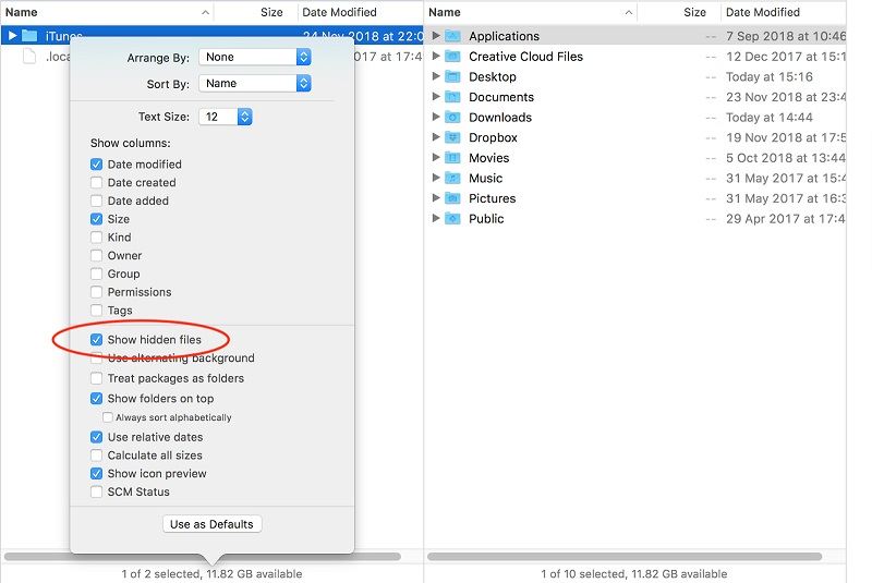 See hidden files on Mac