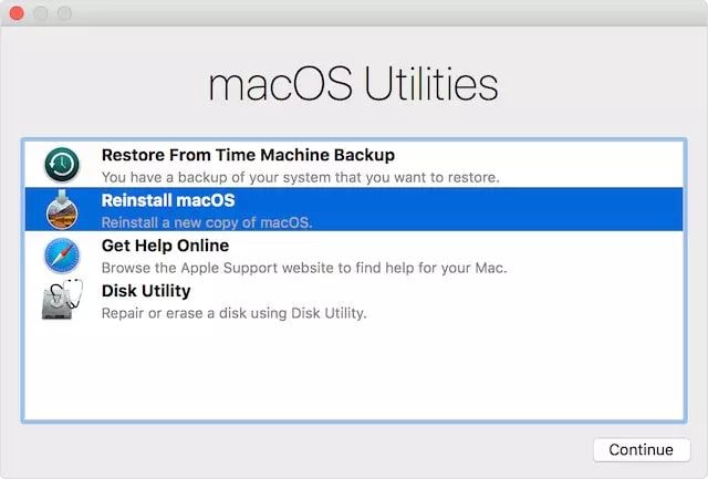 das MacOS neu installieren