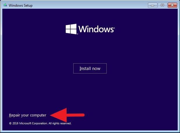 Windows 10 reparación automática de pantalla negra 10