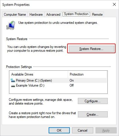 fix windows 10 black screen after login method 5 - perform a system restore