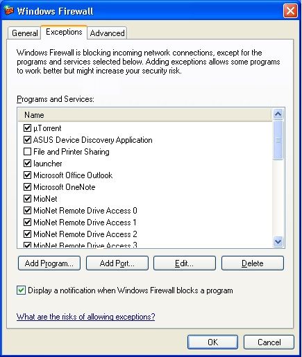 add outlook to exceptions