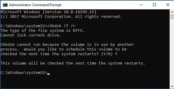 check error in hard drives