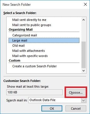 customize search folder