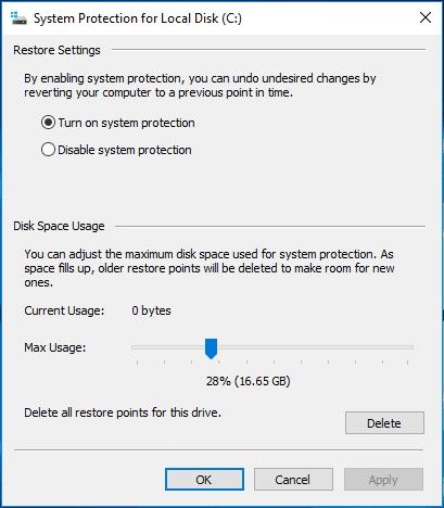 enable system restore 3