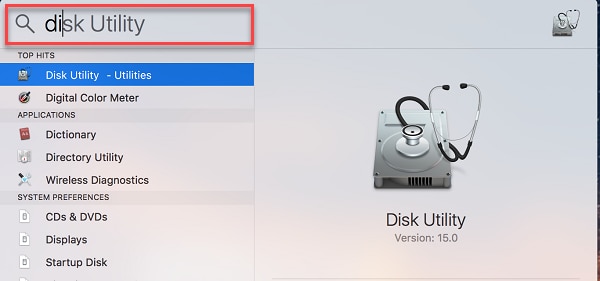 go to disk utility