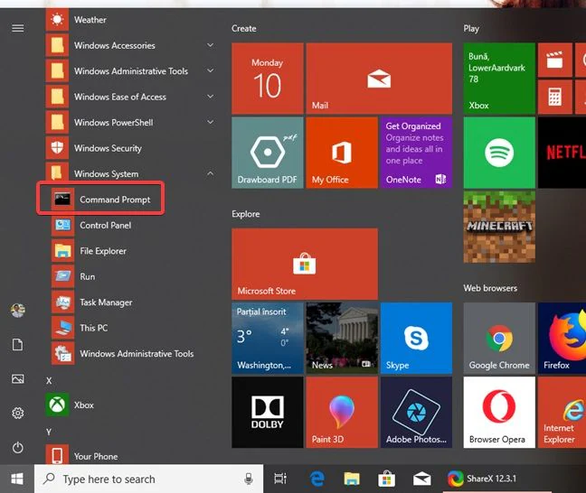 abrir el símbolo del sistema en windows