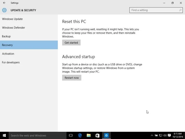 rإعادة تعيين لاب توب dell على نظام windows 8 10  1