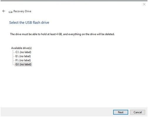 use Windows 10/11 recovery drive 4