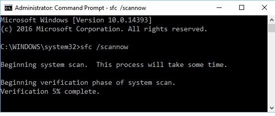 write sfc scannow in command prompt