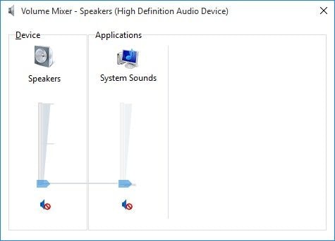 paramètres de volume des services audio