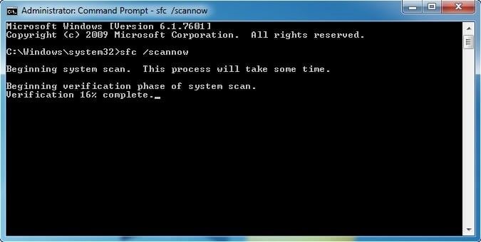 Corrija o registro do Windows com o comando Sfc /Scannow no CMD.