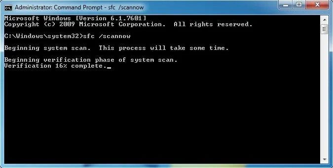 Исправьте реестр Windows с помощью команды Sfc /Scannow в CMD.