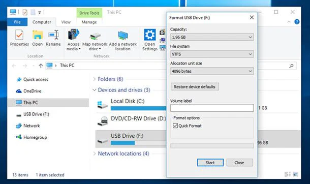 dell sd card reader not working