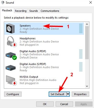 check output speakers