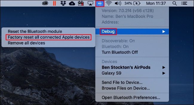 MacBook Debug Bluetooth