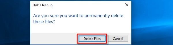 Confirming to delete the Cache files
