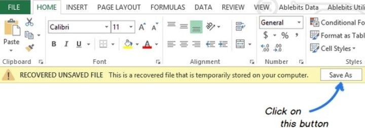 recover overwritten excel file