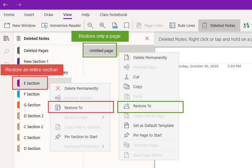 recover onenote in onedrive 1