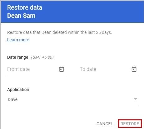 select restore tab
