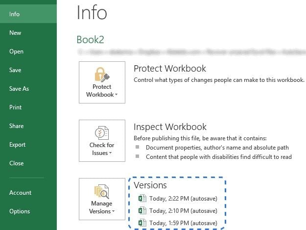 recuperar el archivo de Excel de Windows 10 1