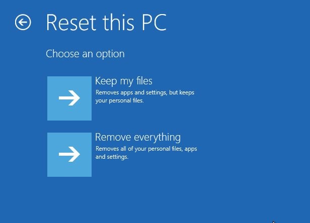 reset windows computer