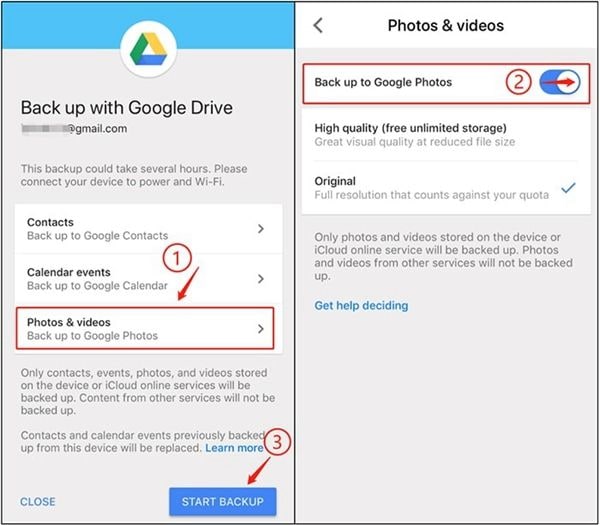 how to download all photos from google drive to iphone