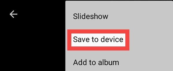 select save to device