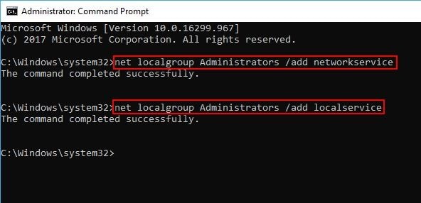 Start Local Services Command