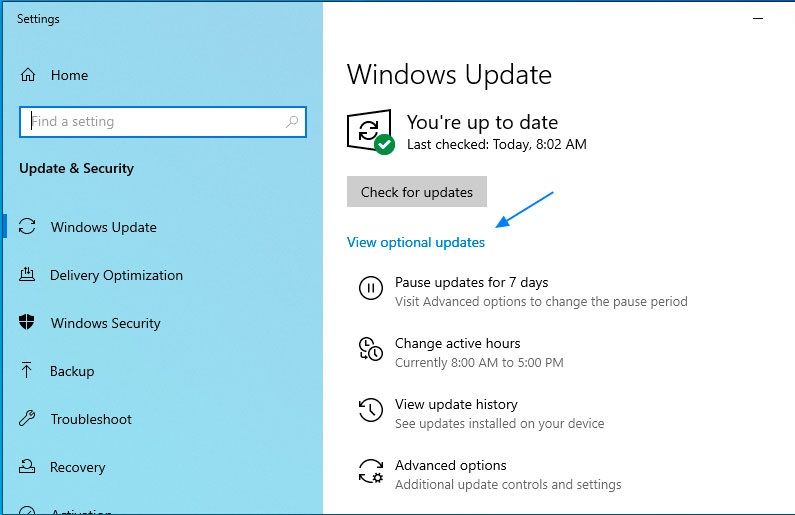 Update Windows 10.