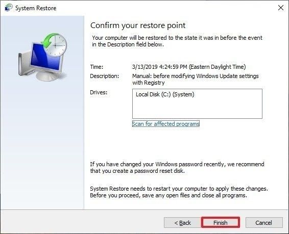 use restore point 4