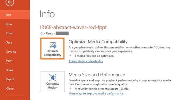 video optimize in powerpoint