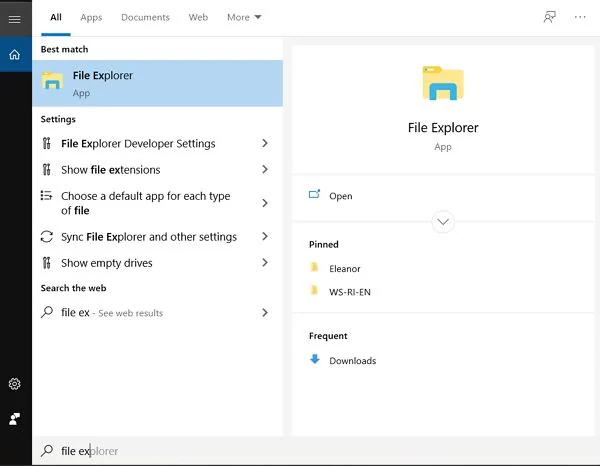 buka file explorer