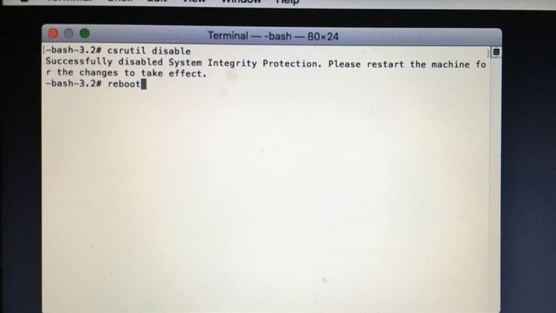 disable SIP and restart Mac