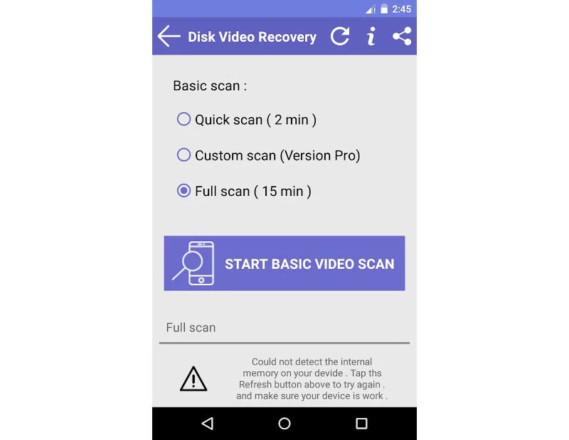 video recovery data