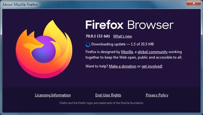 Atualizando Firefox