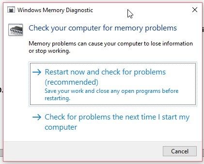 memory diagnostics