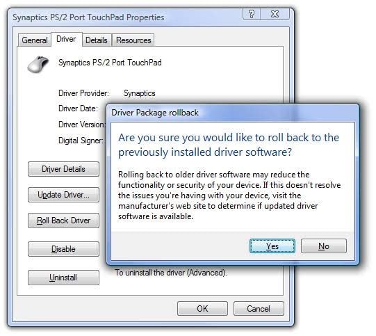 rollback updated device driver 4