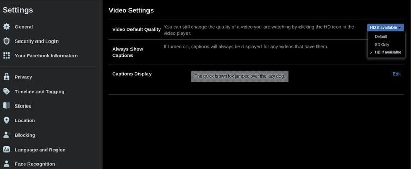 set video default quality