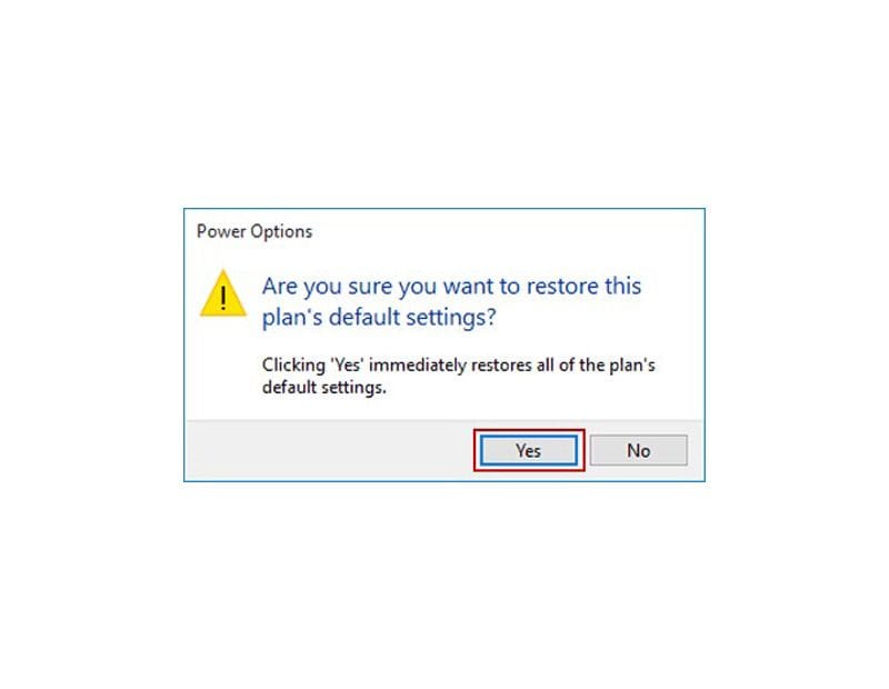 restore default setting
