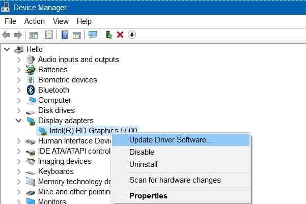 atualize os drivers de vídeo para reparar problemas de vídeo no Windows 10 ou 11 