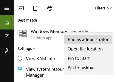 ferramenta de diagnóstico de memória do Windows 1