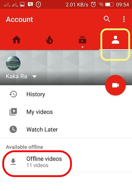 click on offline videos