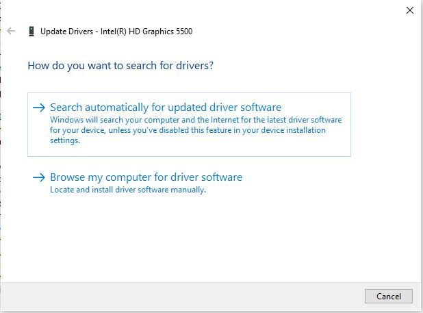 start updating driver